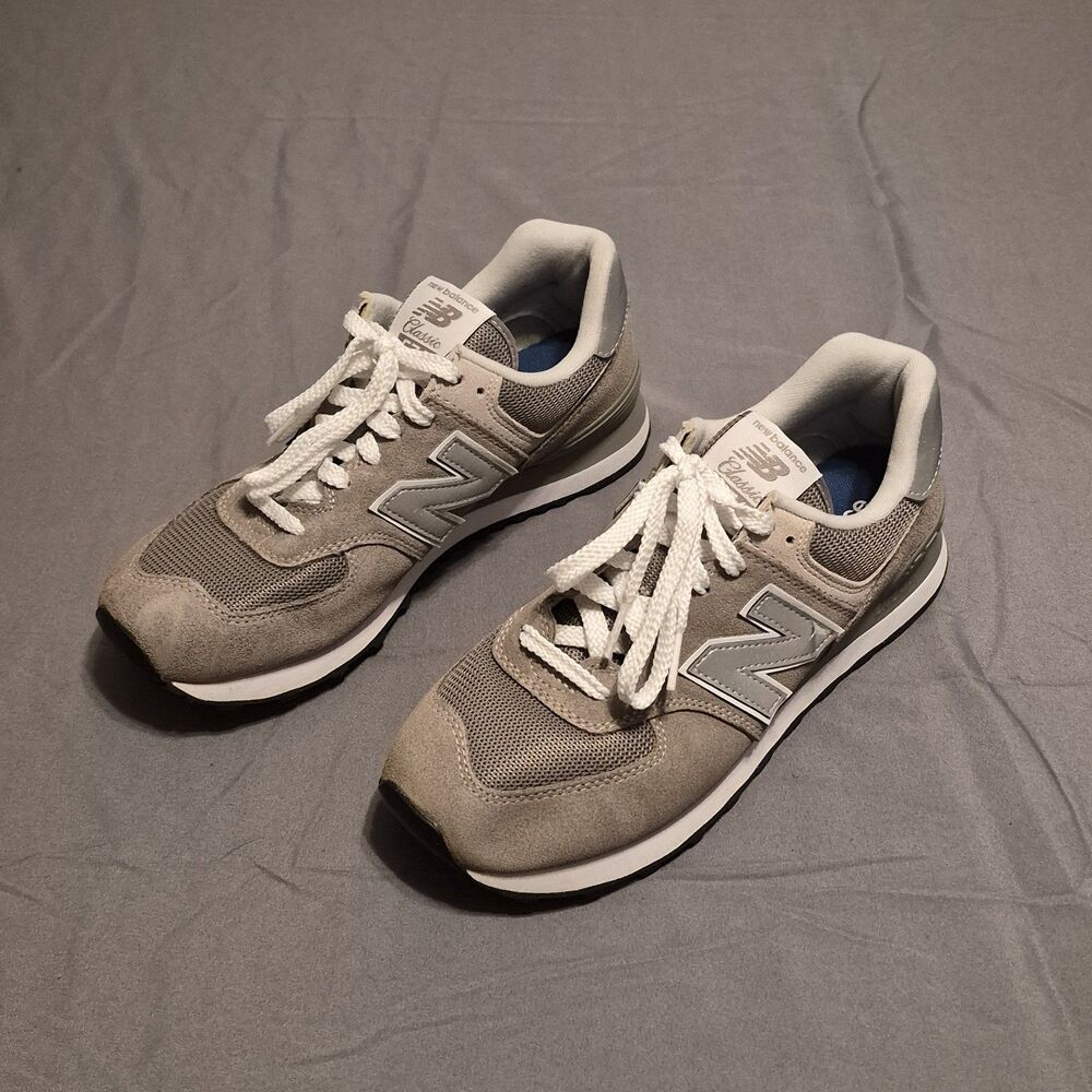 New Balance 574 Women Size 8.5 Gray Retro Classic Running Shoes Sneaker WL574EVG - Picture 2 of 6